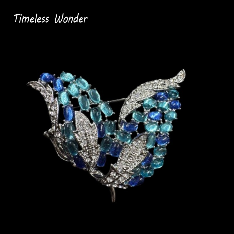Vintage Fashion Runway - Zeitlose Wundertümer Zirkon-Geometrie-Glas-Blumenbroschen für Damen, Designer-Schmuck,