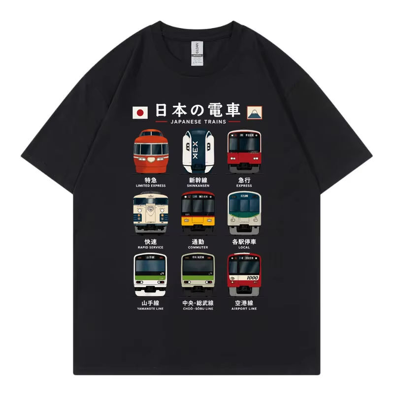 Vintage Fashion In Tokyo - Japanische Tokyo-Rail-Grafik-T-Shirts für Herren und Damen,