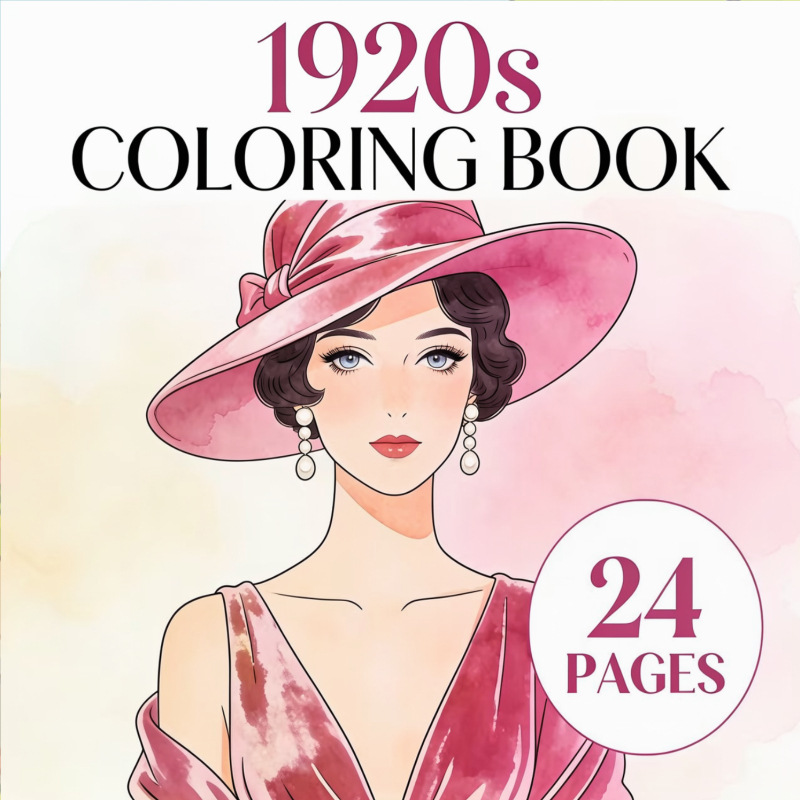 Vintage Fashion Coloring Pages - 1920er Jahre Malbuch 24 Seiten Vintage