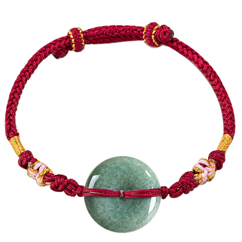 Vintage Fashion Nova - Grünes Myanmar Jadeit Donut Armband Designer