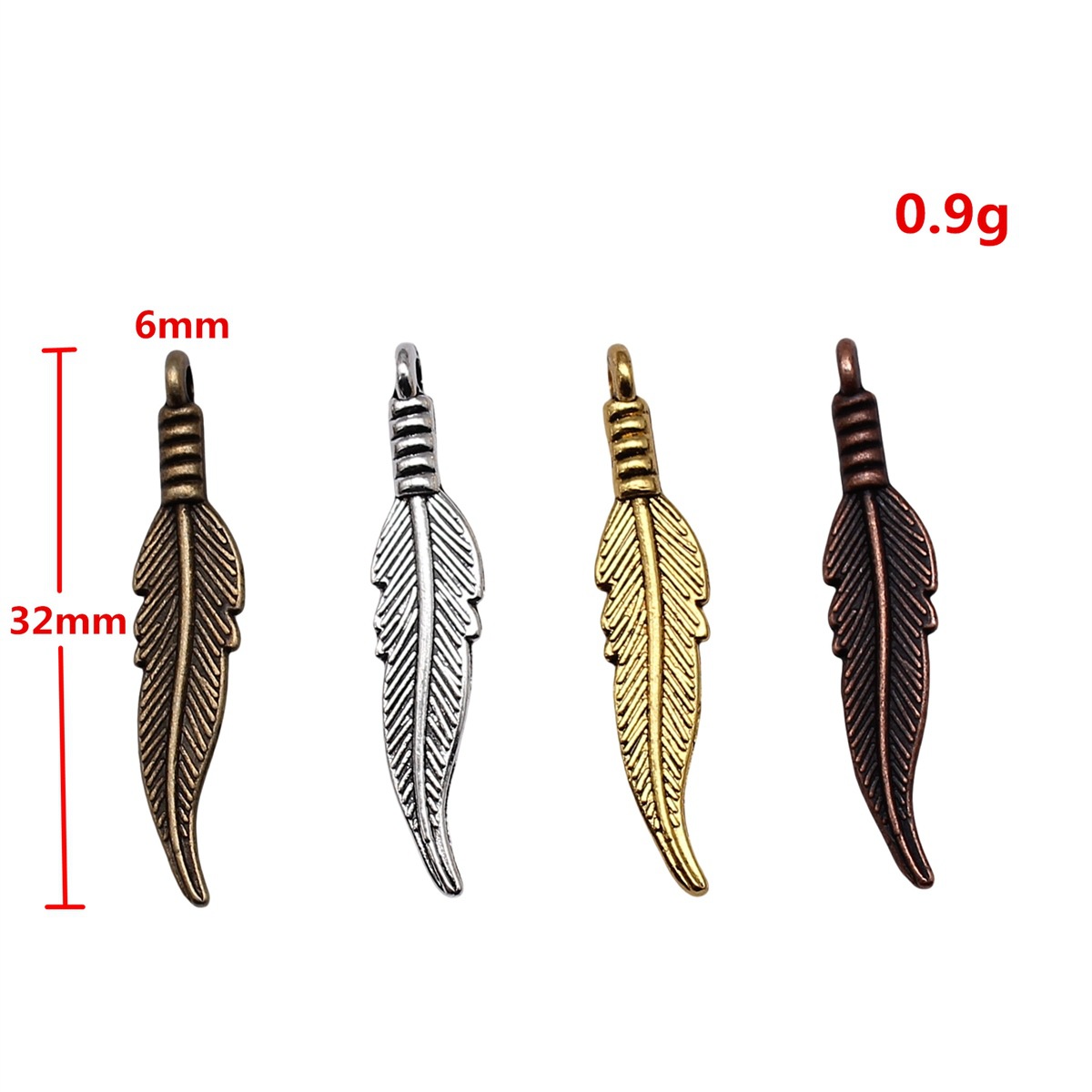 Vintage Fashion Nova - Hohle Federanhänger, Blattanhänger, Legierungsanhänger für Vintage-Natur-DIY-Armbänder,