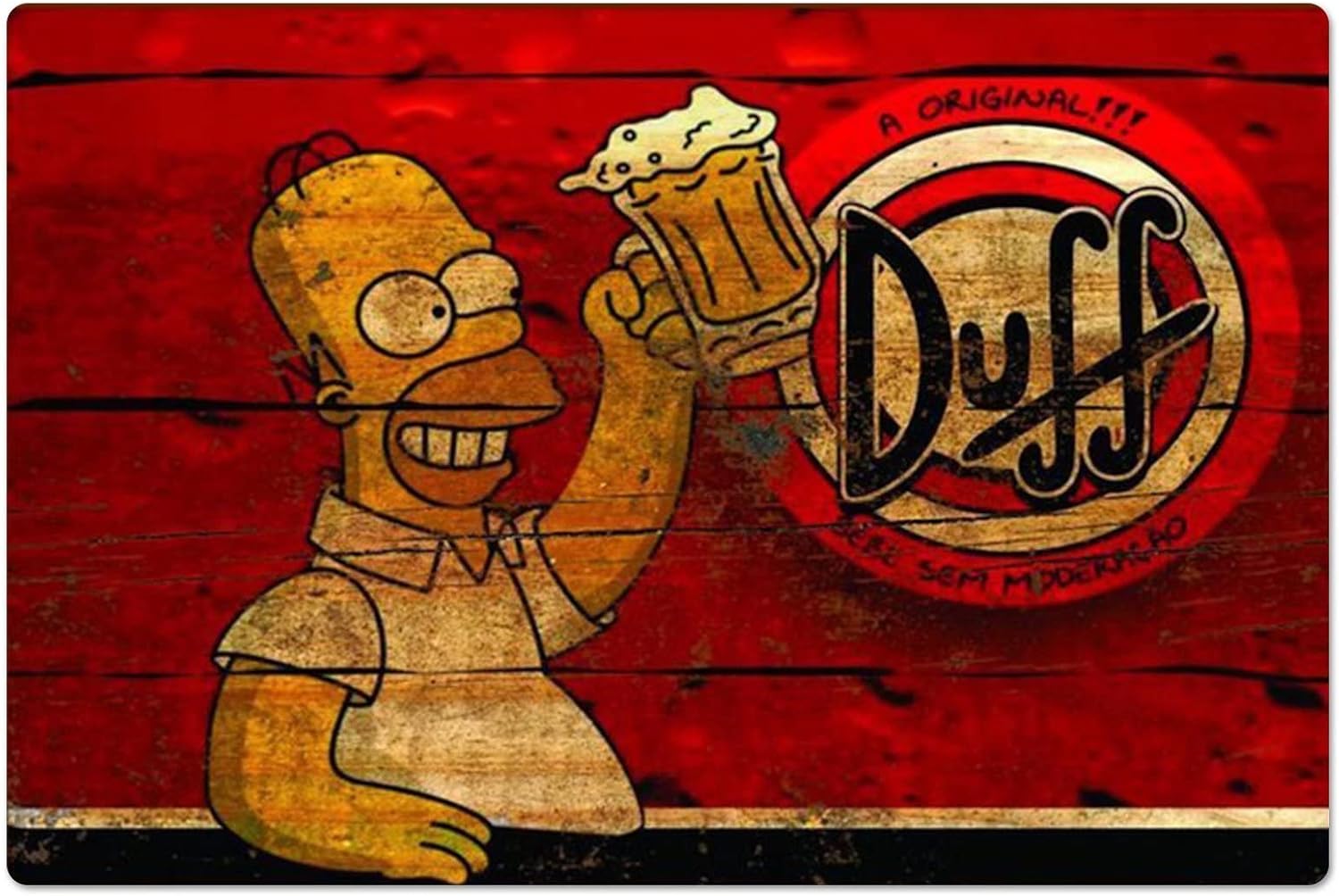 Vintage Fashion Posters - Retro Metallposter Homer Duff Bier Metallschilder