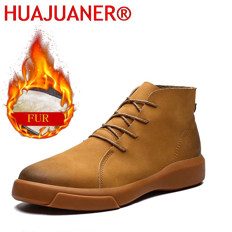 Vintage Fashion Mens - Luxusmarke Winter Pelz Warme Chelsea Herrenstiefel