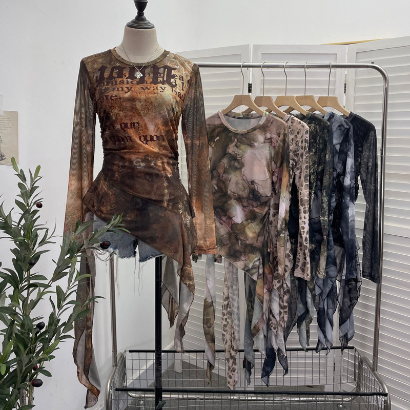 ISAROSE Y2K Mesh-T-Shirt für D – Tie Dye Shirt Vintage Bewertung und Preis
