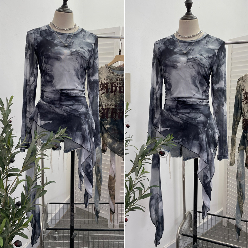 ISAROSE Y2K Mesh-T-Shirt für D – Tie Dye Shirt Vintage Bewertung und Preis