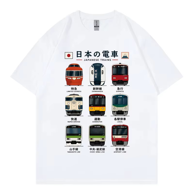 Japanische Tokyo-Rail-Grafik-T – Vintage Fashion In Tokyo Bewertung und Preis