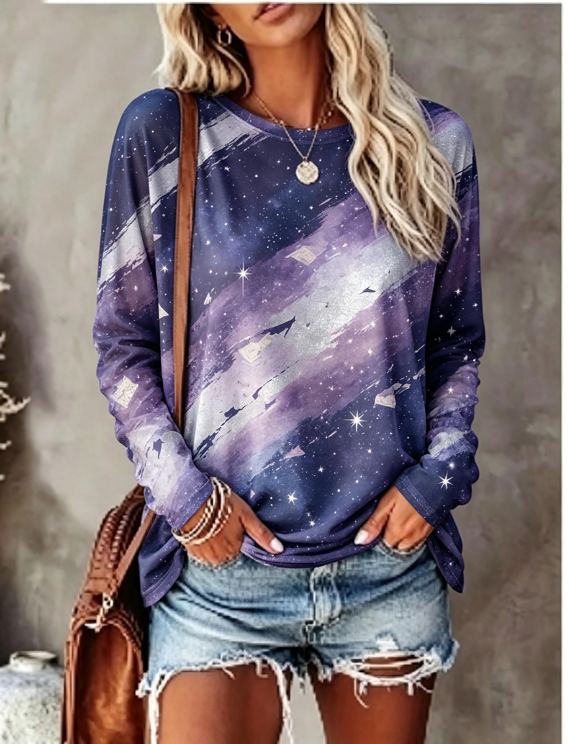 Damen Langarm-T-Shirt, Boho-Vi – Tie Dye Shirt Vintage Bewertung und Preis