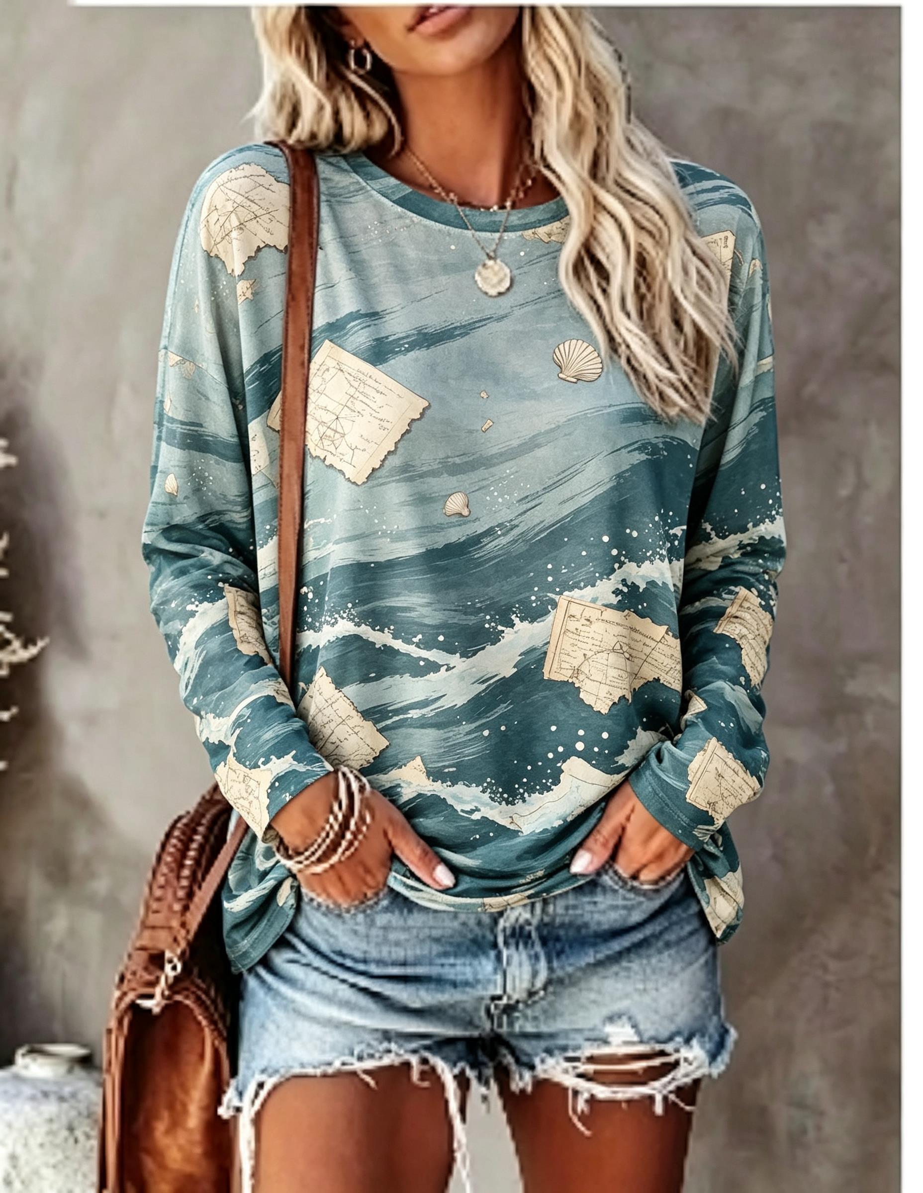Damen Langarm-T-Shirt, Boho-Vi – Tie Dye Shirt Vintage Bewertung und Preis