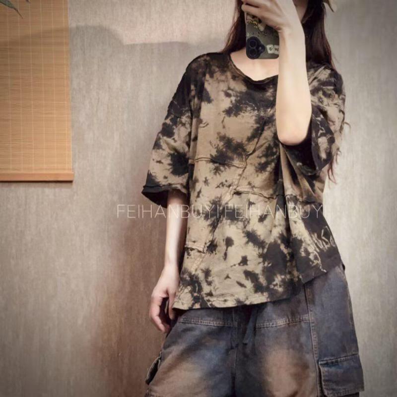2026 Sommer Neuer Kunststil Da – Tie Dye Shirt Vintage Bewertung und Preis