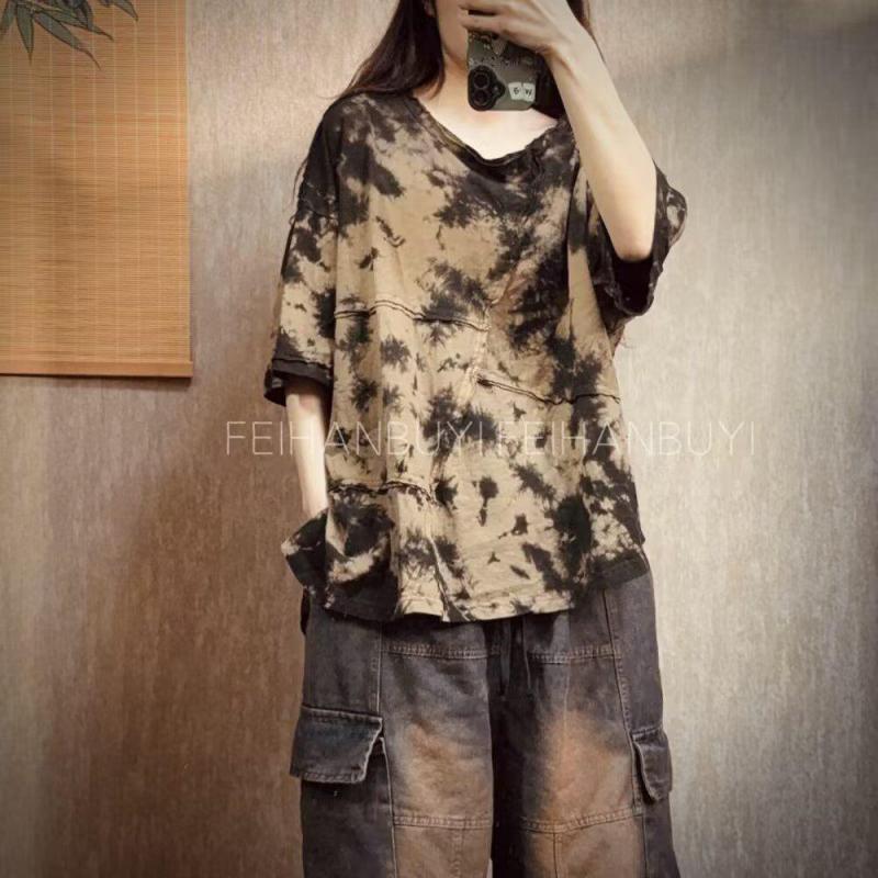 2026 Sommer Neuer Kunststil Da – Tie Dye Shirt Vintage Bewertung und Preis