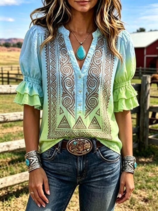 Damen Western Tie-Dye Farbverl – Tie Dye Shirt Vintage Bewertung und Preis